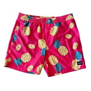 Hurley Men's Wind N Sea Volley / Swim Shorts Salmon Pineapple -Large